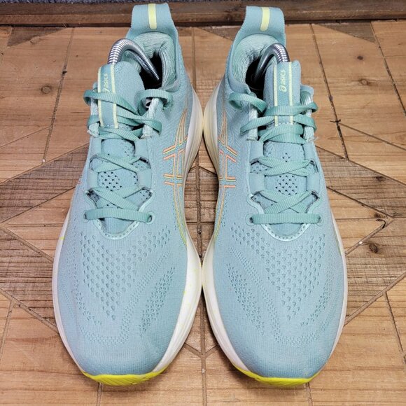 Asics Gel-Nimbus 26 Women 9.5 Wide Light Celadon Yellow Daily Road Running Shoes - Picture 3 of 12